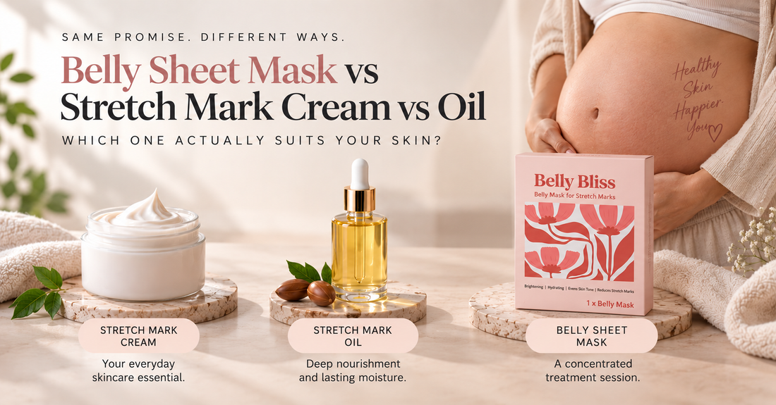 Belly Sheet Mask vs Stretch Mark Cream vs Oil: Which One Actually Suits Your Skin?