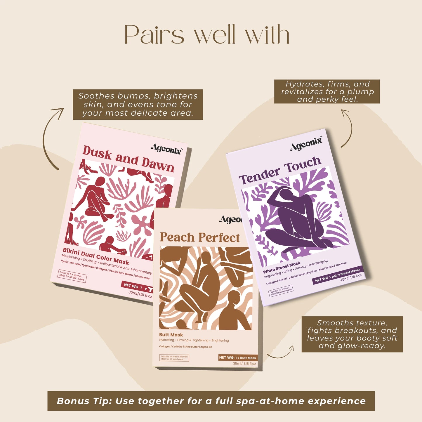 Dusk and Dawn Bikini Sheet Mask – Hydration & Post-Shave Recovery for All Skin Types