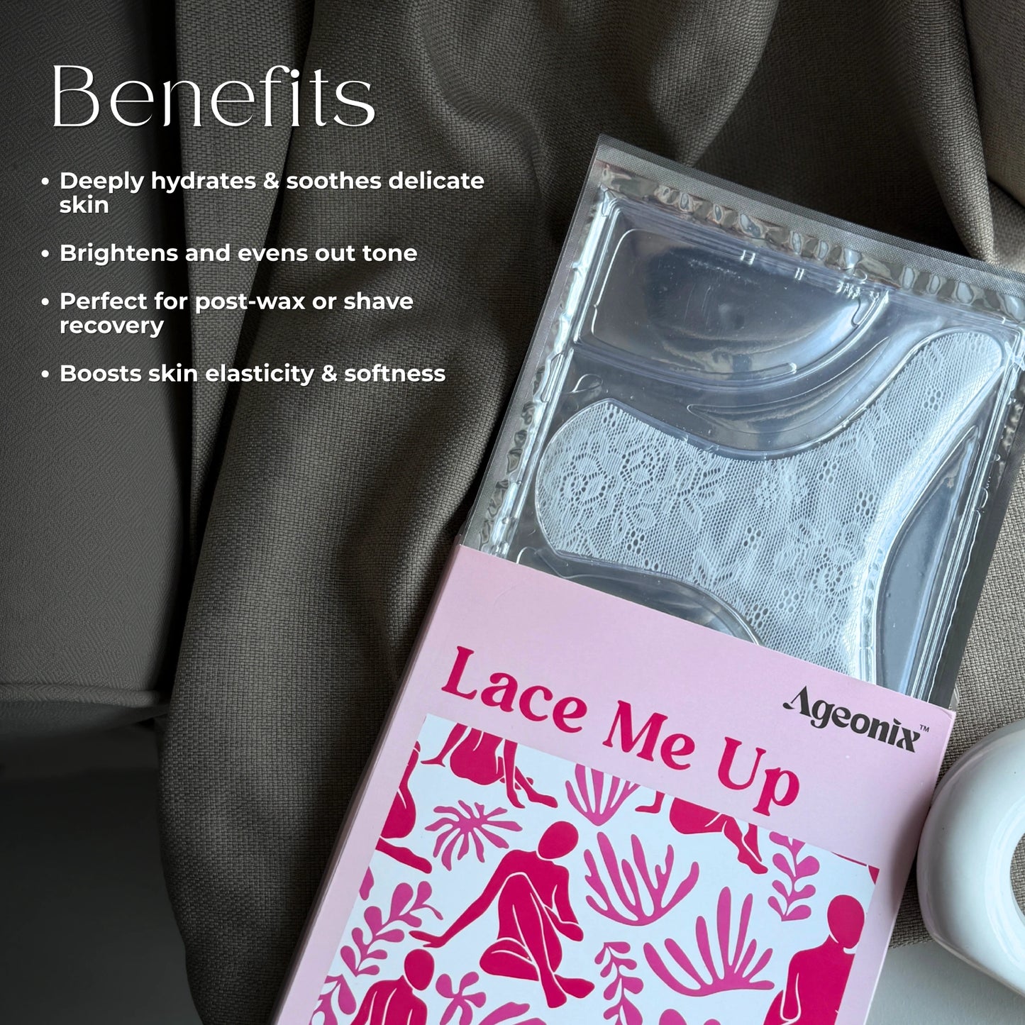 Lace Me Up Bikini Mask for Intimate Area – Soothing Post-Wax Hydration with Aloe Vera