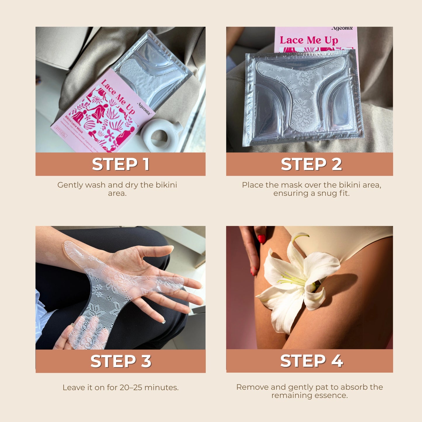 Lace Me Up Bikini Mask for Intimate Area – Soothing Post-Wax Hydration with Aloe Vera