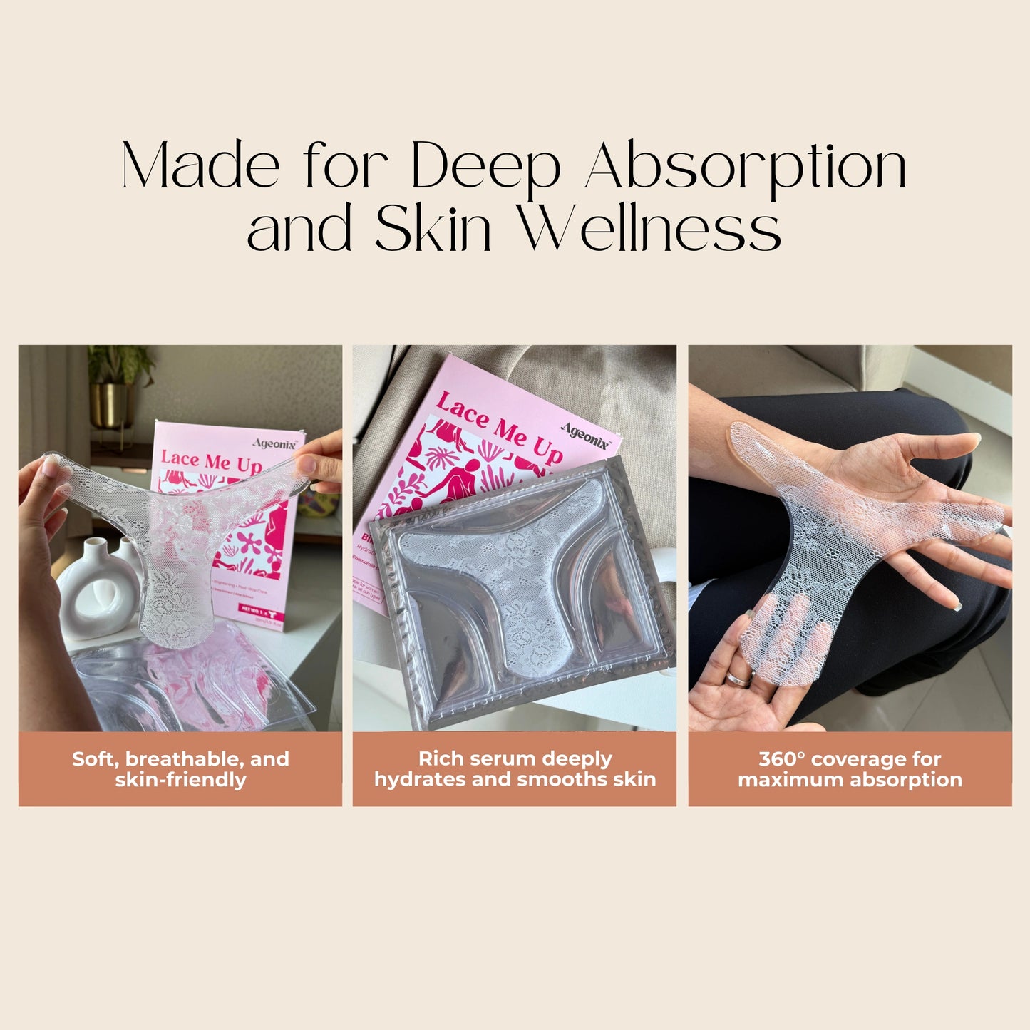 Lace Me Up Bikini Mask for Intimate Area – Soothing Post-Wax Hydration with Aloe Vera