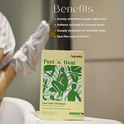 Peel and Heel Exfoliating Foot Peel Mask with AHA BHA & Shea Butter
