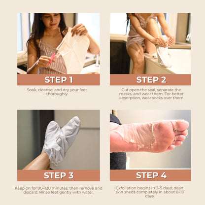 Peel and Heel Exfoliating Foot Peel Mask with AHA BHA & Shea Butter