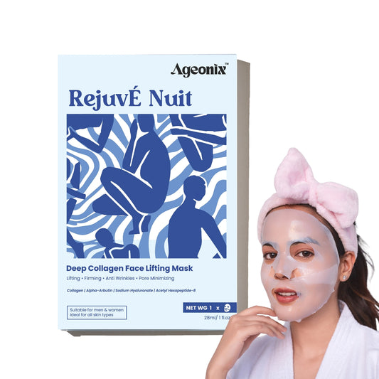 Rejuve Nuit Korean Collagen Overnight Face Mask – Glass Skin Hydration, Lifting & Wrinkle Repair with Hyaluronic Acid