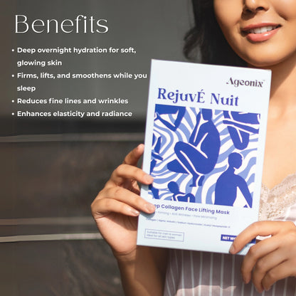 Rejuve Nuit Korean Collagen Overnight Face Mask – Glass Skin Hydration, Lifting & Wrinkle Repair with Hyaluronic Acid