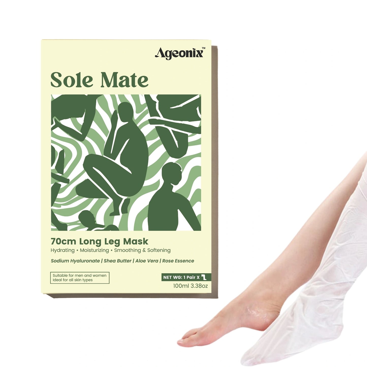 Sole Mate 70cm Hydrating Leg Mask with Shea Butter & Hyaluronic Acid