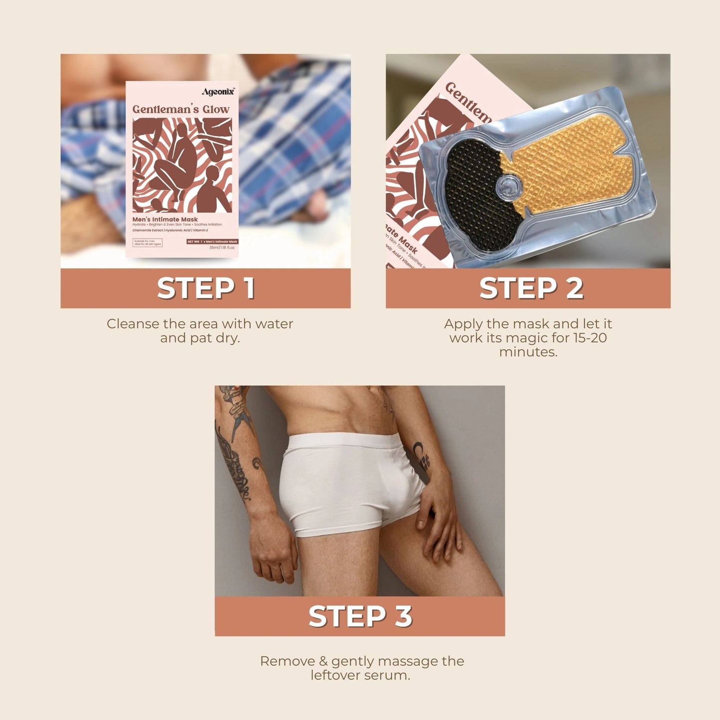 The Gentleman’s Glow Men’s Intimate Hydration Mask – Soothing, Fresh & Smooth Skin Care