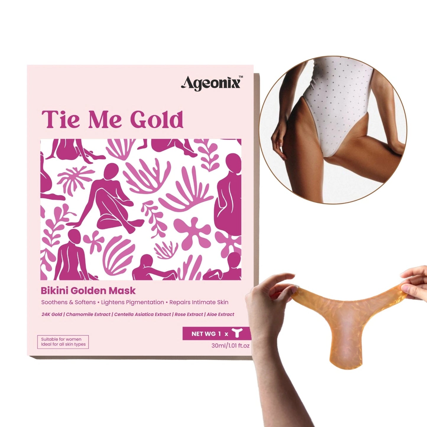 Tie Me Gold Bikini Mask – 24K Gold Hydration & Soothing Care
