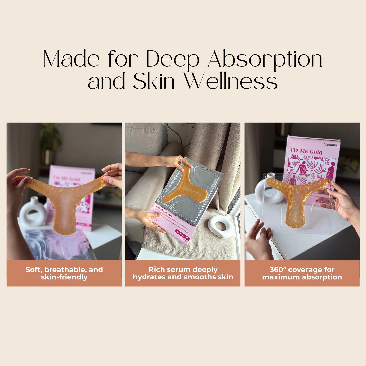 Tie Me Gold Bikini Mask – 24K Gold Hydration & Soothing Care