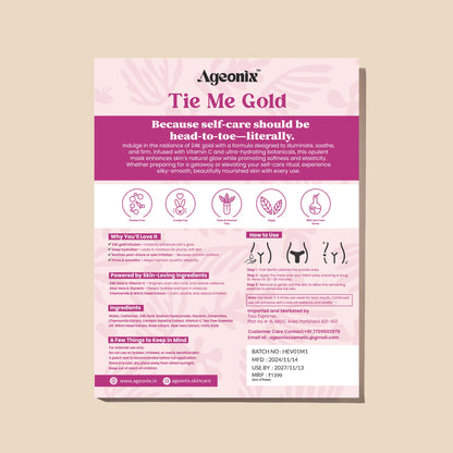 Tie Me Gold Bikini Mask – 24K Gold Hydration & Soothing Care