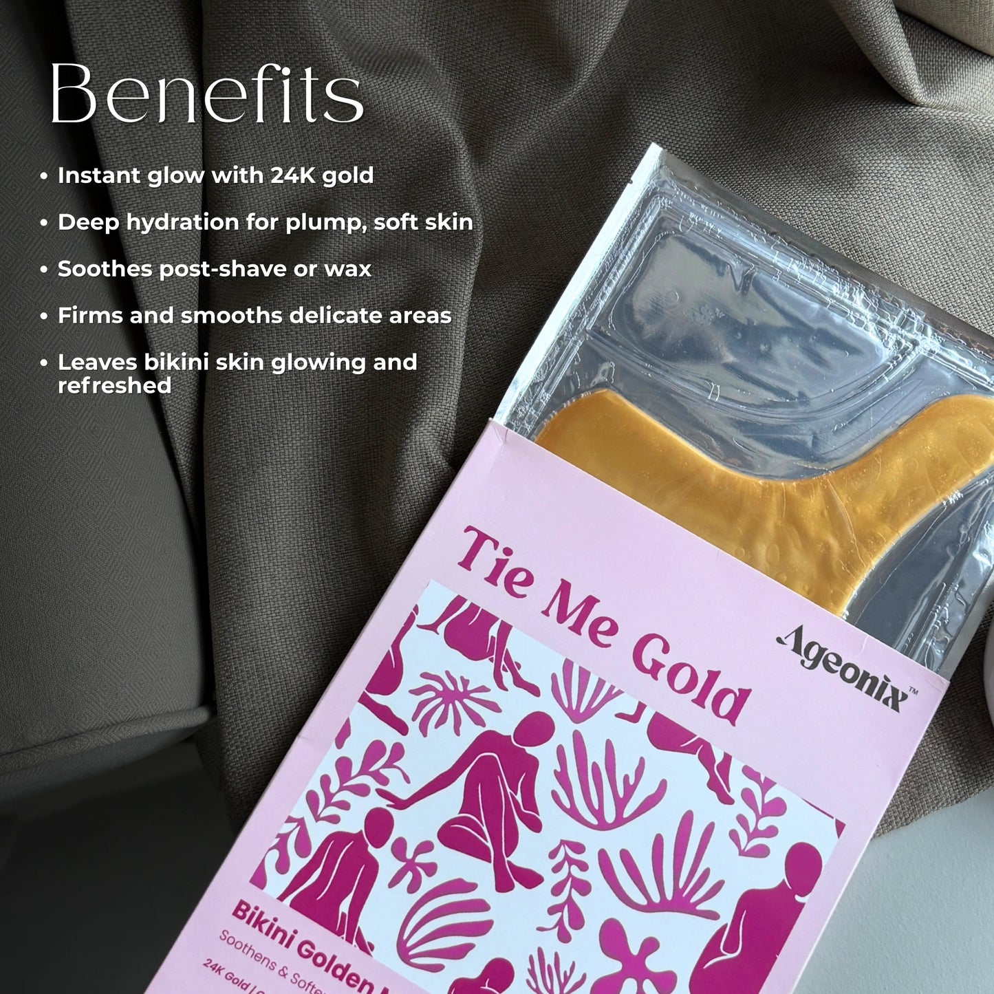 Tie Me Gold Bikini Mask – 24K Gold Hydration & Soothing Care
