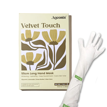 Velvet Touch 55cm Hydrating Hand & Arm Mask with Avocado & Glycerin – 1 Pair