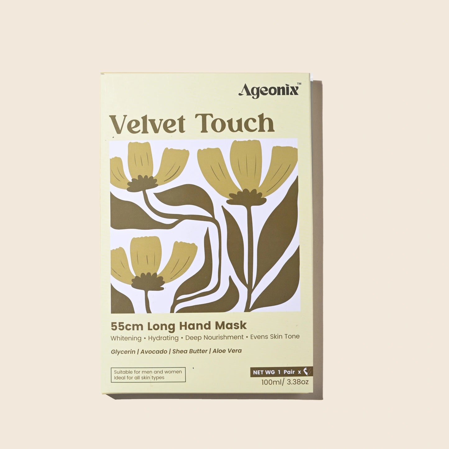 Velvet Touch 55cm Hydrating Hand & Arm Mask with Avocado & Glycerin – 1 Pair