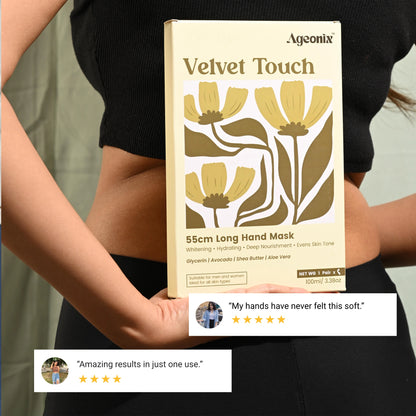 Velvet Touch 55cm Hydrating Hand & Arm Mask with Avocado & Glycerin – 1 Pair